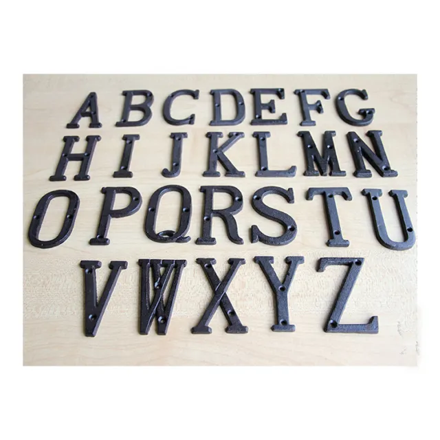Hotsale! Cast Wrought Iron Black Antique House Door Alphabet Letters and Numbers 3