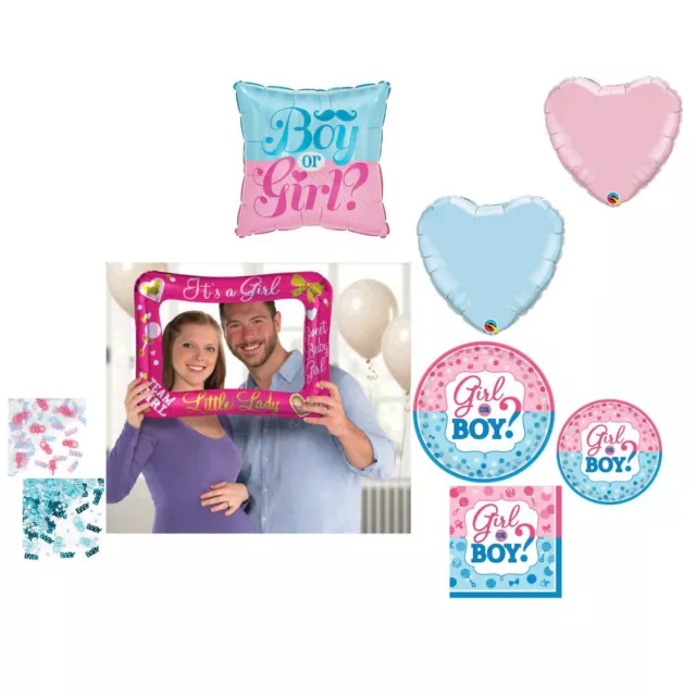 Gender Reveal Girl Party Supplies Baby Shower Plates Napkins Balloon Decorations