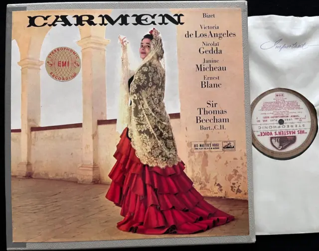 ASD 331-3 Bizet Carmen / de los Angeles etc. / Beecham W/G 3 LP Box