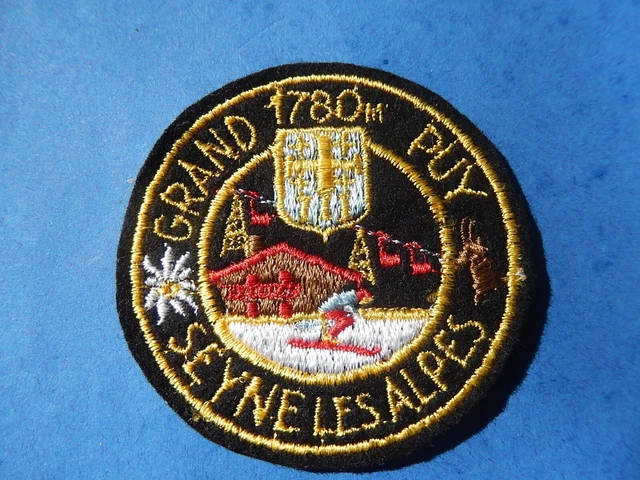ECUSSON PATCH SKI TISSU BARCELONNETTE ALPINISME CHAMOIS