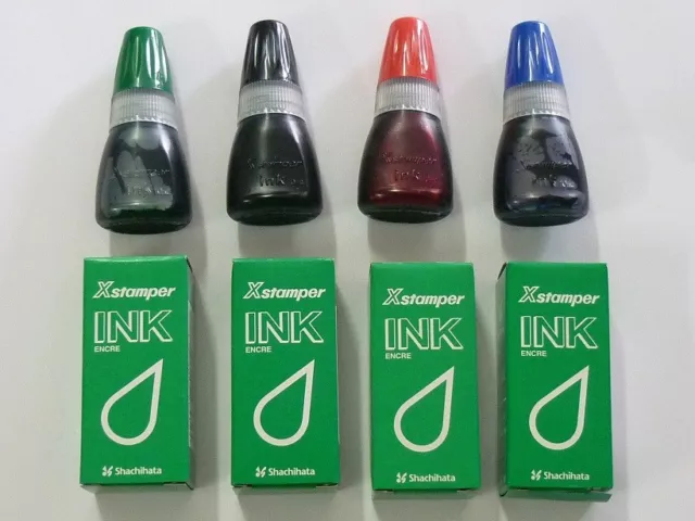 PROMO Xstamper ink for Pre-Inked Xstamper products 10cc Green Black Red Blue