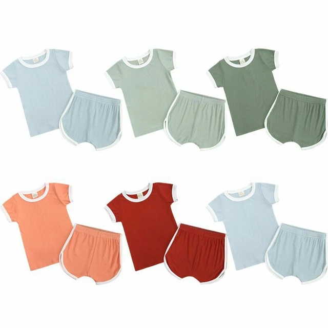 Set pantaloncini top neonati bambini bambine maniche corte abiti estivi