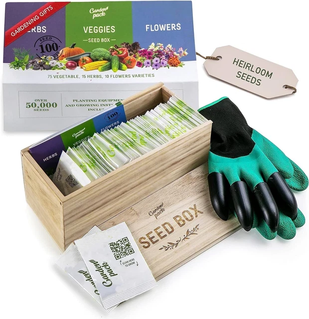 Grow Your Own Seed Box 100 Varieties of Flower, Herb, Vegetable Seeds Gardening