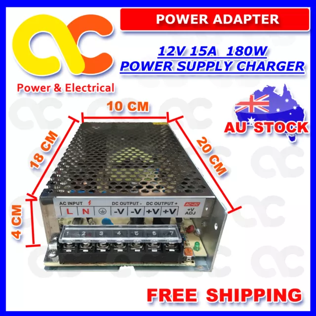 AU 12V 15A Power Supply Charger Adapter Transformer 3528 5050 LED Strips Adapter