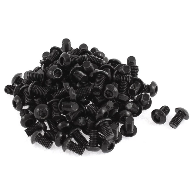 M6X10mm 10,9 Acier Alliage Prise Noire 100pcs Boulon vis hexagonale tête DIN
