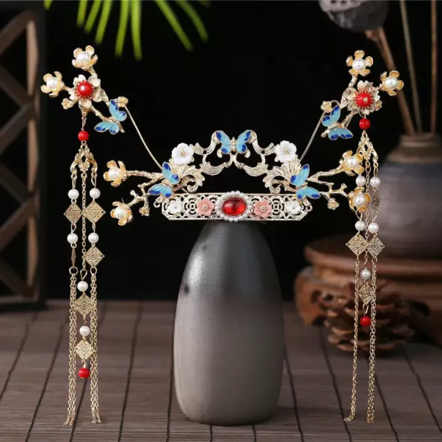 Femme Épingle à Cheveux Chinois Pince Fleur Gland Mariage Coiffure Accessoires