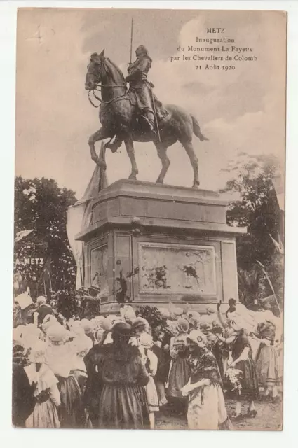 METZ - Moselle - CPA 57 - Military - 21 August 1920 - Monument La Fayette inaug.
