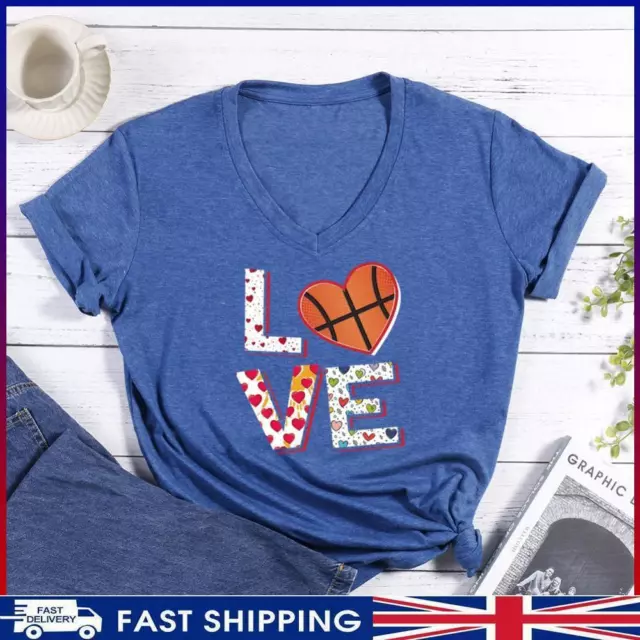 ~ Basketball V-Ausschnitt T-Shirt - dunkelblau - L