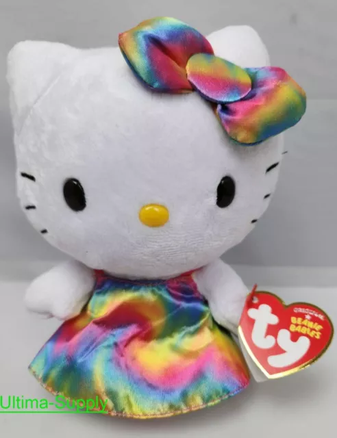 6" Ty Beanie Sanrio HELLO KITTY TIE DYE Plush Doll Toy Retired