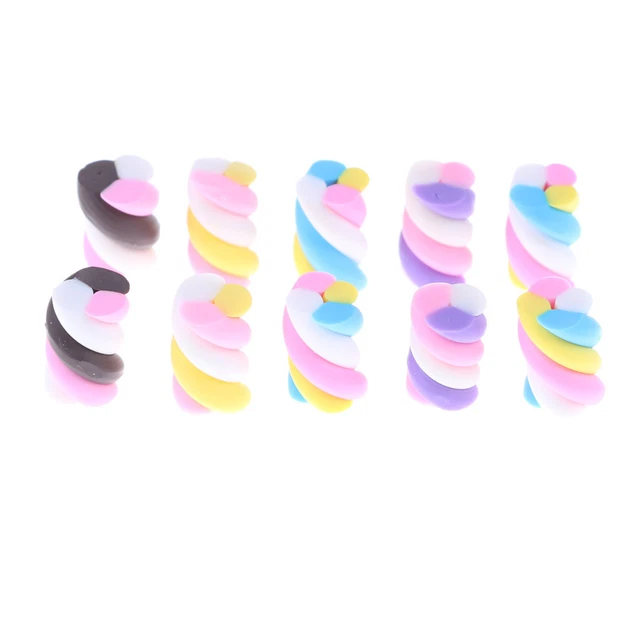 10 un. Resina Kawaii Resina Pastel Resina Malvavisco Hágalo usted mismo Resina Decoración Artesanal Año Nuevo