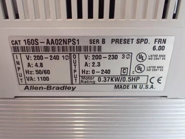 160S-AA02NPS1  - ALLEN-BRADLEY - 160S-AA02NPS1 SER B / Variateur USED 3