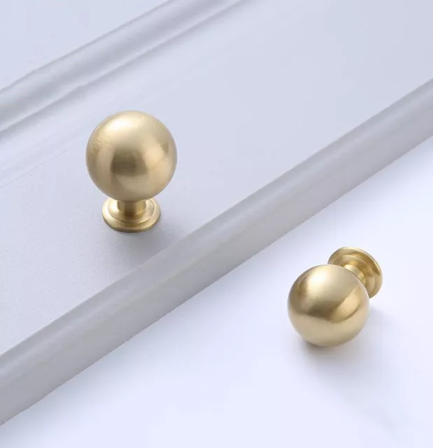 Solid Brass Round Ball Knobs Cute Cabinet Handles Dresser Drawer Knobs and Pulls