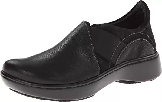 NAOT Atlantic Black Caviar Leather Instep Stretch Band Ortho Cushioned Mary Jane