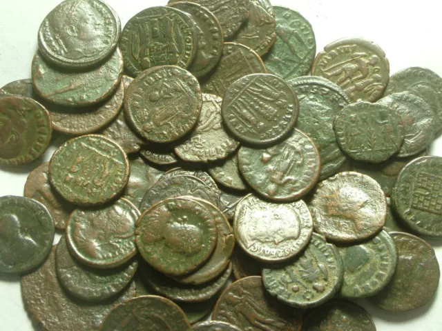 Lote de monedas romanas antiguas genuinas Constantino/Valente/Constancio/Licinio/Constancio 2