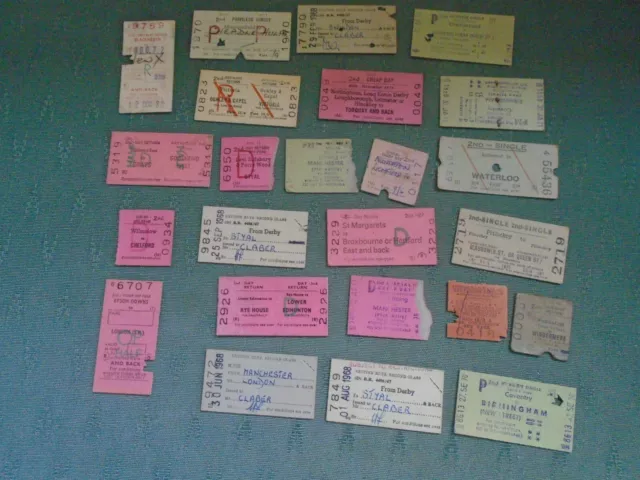 Job Lot Of Old British Railways Tickets - See Pictures