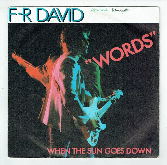 F. R. David Vinile 45 Giri 7 " Sp Words -quando The Sun Goes Un -carrere 49963 F