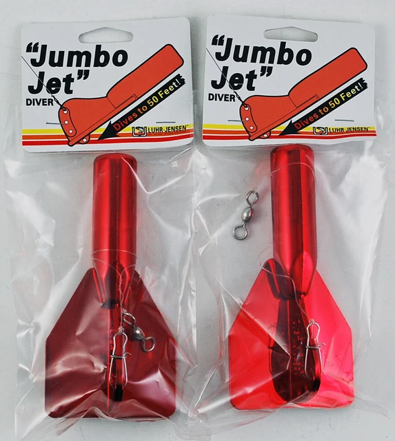 (LOT OF 2) Luhr Jensen Jumbo Jet Diver 55400500943 Red Magic Ap1504