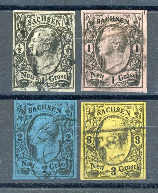 Sachsen: Mi.Nr.8/11 gestempelt. Mi: 65,- (3)