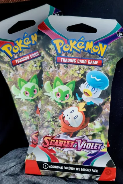 2 Pokemon TCG Scarlet & Violet Sleeved Booster Packs