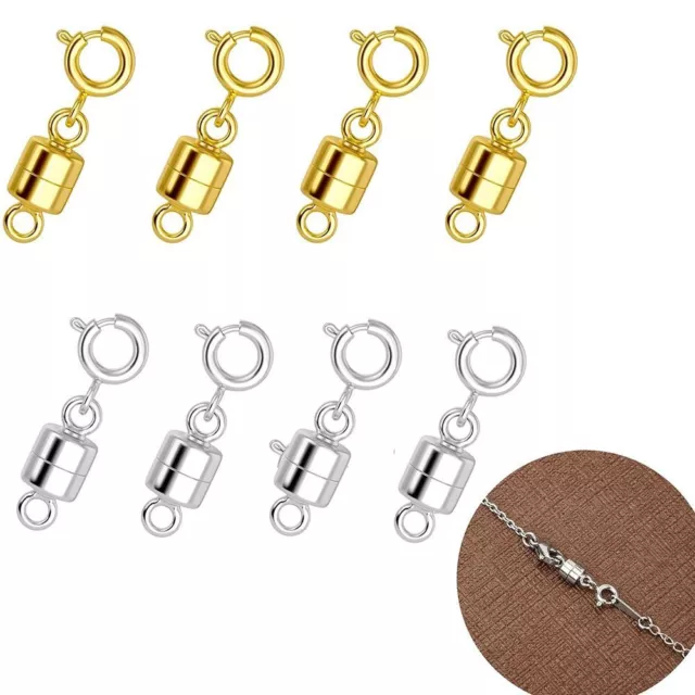 8Pcs Gold/Silver Magnetic Necklace Clasps Jewelry Converters Clasp  Girls