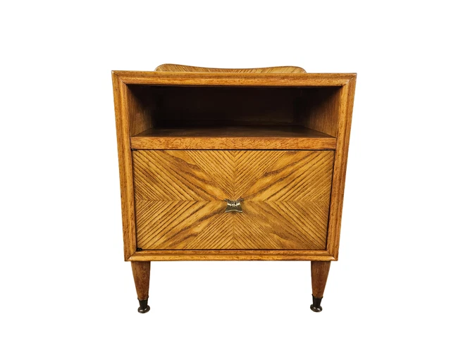 Comodino singolo Anni '50 in Noce Biondo | Arredamento Design Mid Century 1950