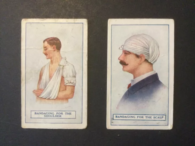 godfrey phillips cigarette cards First Aid 1923 #47-48