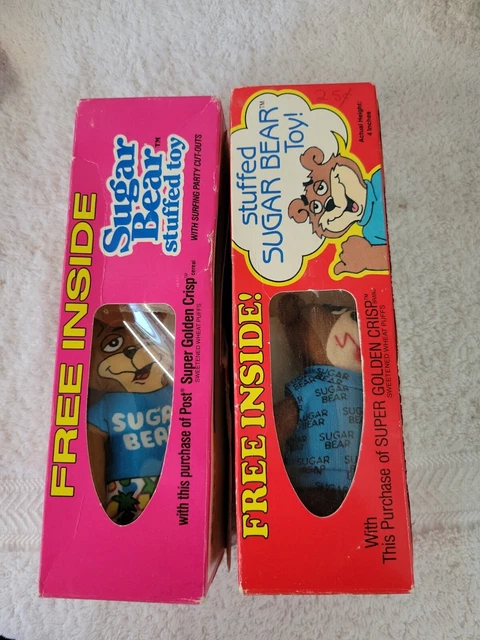 TWO  - SUGAR BEAR - SEALED in ORIGINAL BOX - Super GOLDEN Crips Cereal *