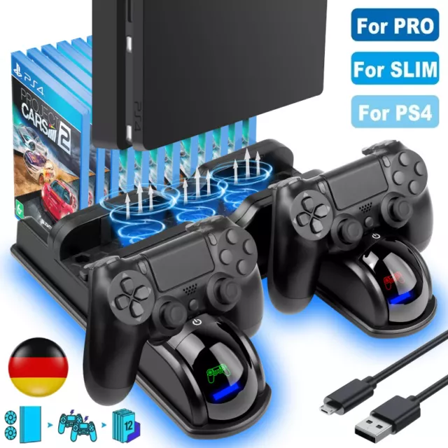 Dual-Controller-Ladegerät Ladestation Für PS4 Kühler Konsole Vertikale Stand