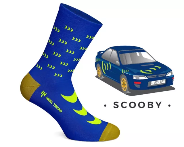 HEEL TREAD Socken im Design "Scooby" - Gr. 41-46 - Race Oldtimer Auto Rally Car