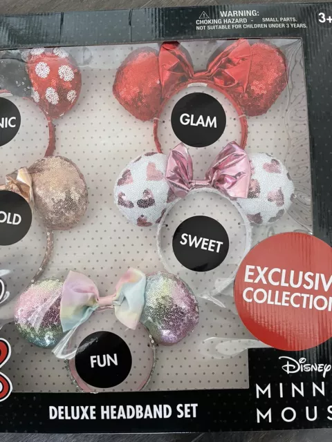 Disney Disneyland Exclusive Collection Minnie Mouse Deluxe Ears Headband Set