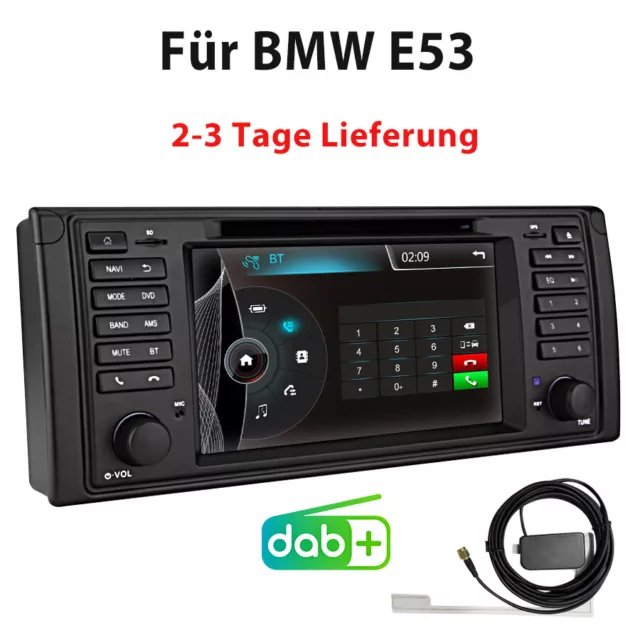 Per BMW X5 E53 2000-2007 7"" autoradio stereo DVD CD GPS navigatore RDS USB SWC BT DAB+