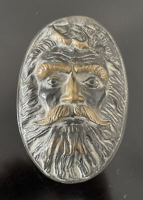 SCOTT NELLES Bronze Bearded Man Face Covered Box 1980