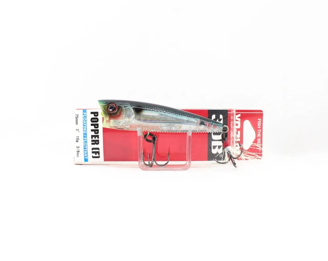 Leurre Flottant Yo Zuri Duel 3DB Popper 75 Mm, Couleur Gold Silver, Avec Grelot, Pour Poissons D'eau Douce