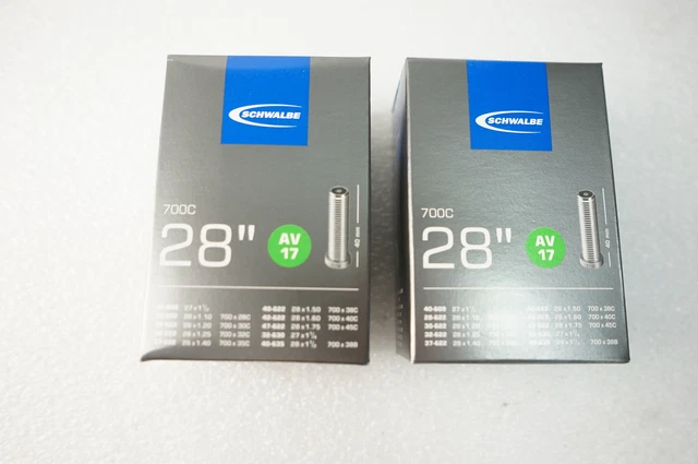 2x Schwalbe Schlauch 17 28" 47-622 635 AV Autoventil Schraderventil Doppelpack