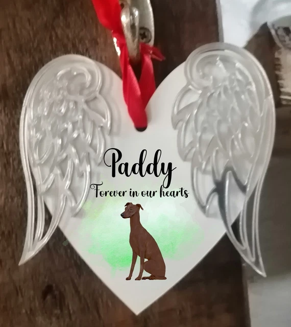 Pet Memorial Recuerdo Corazón Con Alas Personalizado - Imagen De Acuarela Y Nombre