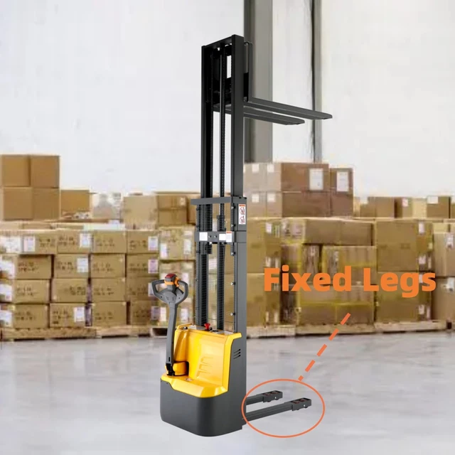 3300lb Full Electric Pallet Stacker with Fixed Leg, 118"Warehouse Walkie Stacker