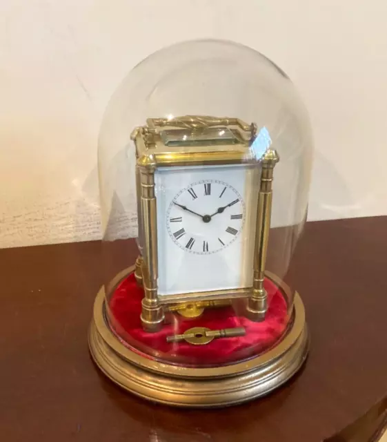 Stunning Carriage Clock Under Glass Dome, In Great Working Order - No Reserve.