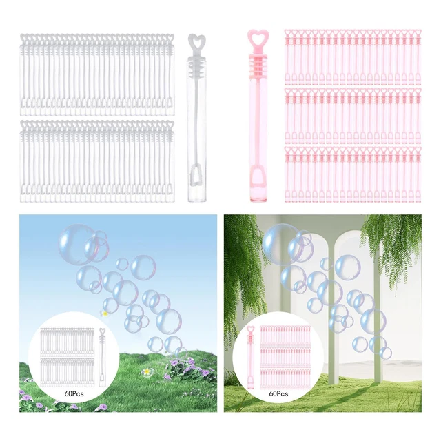 60Pcs Bubble Wands Tubes Christmas Gifts Summer Activity Toys Bubble Blowing