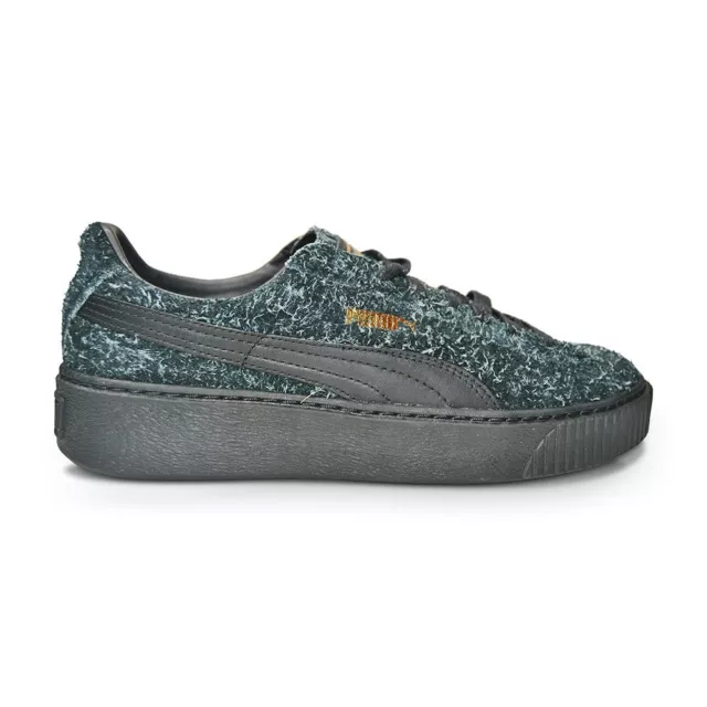 PUMA SUEDE ELEMENTAL Womens Trainers Lace Up Shoes Grey Leather