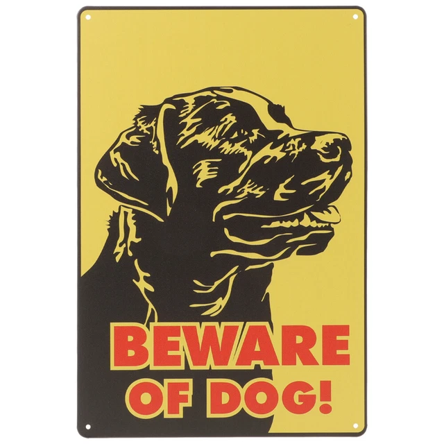 Beware Of Dog Sign Segnale Di Avvertimento Per Cani Da 10 X 17 Cm, In Metallo, Riflettente, Robusto, Alluminio, Resistente Alle Intemperie