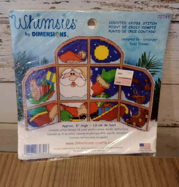 Kit de Navidad Whimsies by Dimensions Counted Cross Stitch 72741 Santa Claus Nuevo en paquete