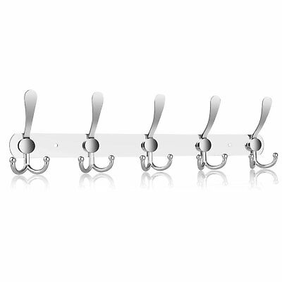 15 Hooks Stainless Steel Coat Robe Hat Clothes Wall Mount Hanger Towel Rack