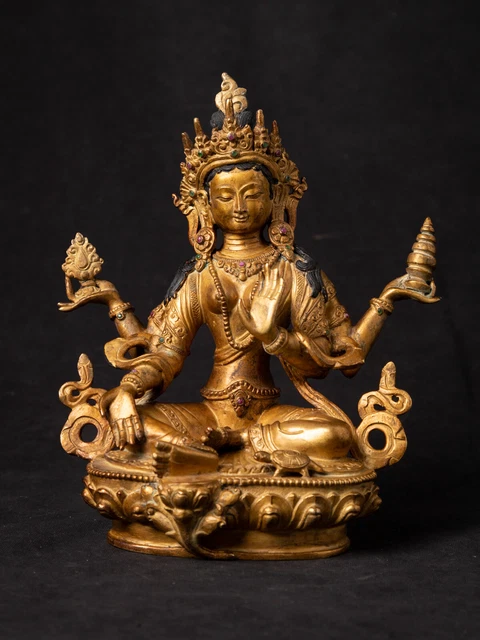 Old bronze Nepali Lakshmi statue from Nepal, Middle 20th century