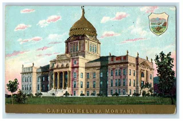 c1910's View Of Capitol Helena Montana MT Embossed Posted Antique Postcard