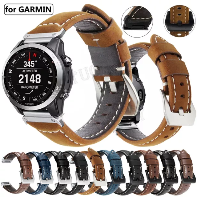 Quickfit Leder Armband für Garmin Fenix 7 7X Pro 6X 6 5 5X 3HR Enduro 2 Epix Pro