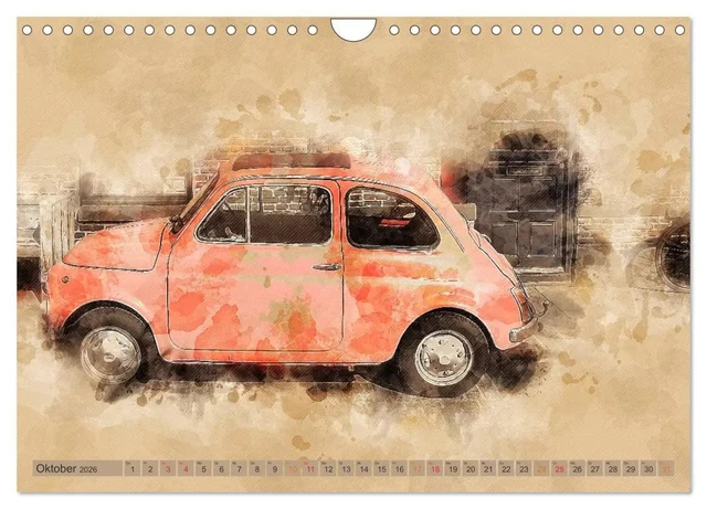 PETER RODER | Kult-Autos, Nuova 500 (Wandkalender 2026 DIN A4 quer ...