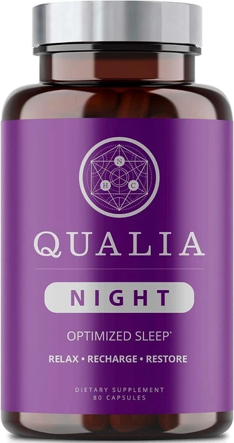 Ayuda para dormir nocturno Qualia | Formación sin hábito | Suplemento respaldado por la ciencia para profundidades