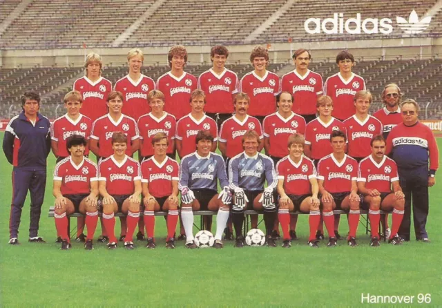 Hannover 96. Adidas Werbekarte. 1985/86. Original Mannschaftskarte.