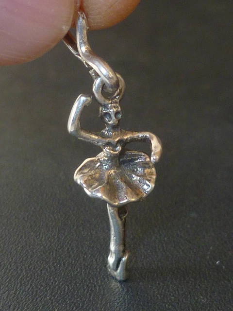 Pendentif Ancien En Argent Massif 925 Et Or - Motif Ange, Harpe Et Étoile - Superbe état