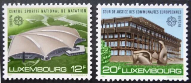 Luxembourg 1987 MNH 2v, Modern Architecture Swimming Center Court